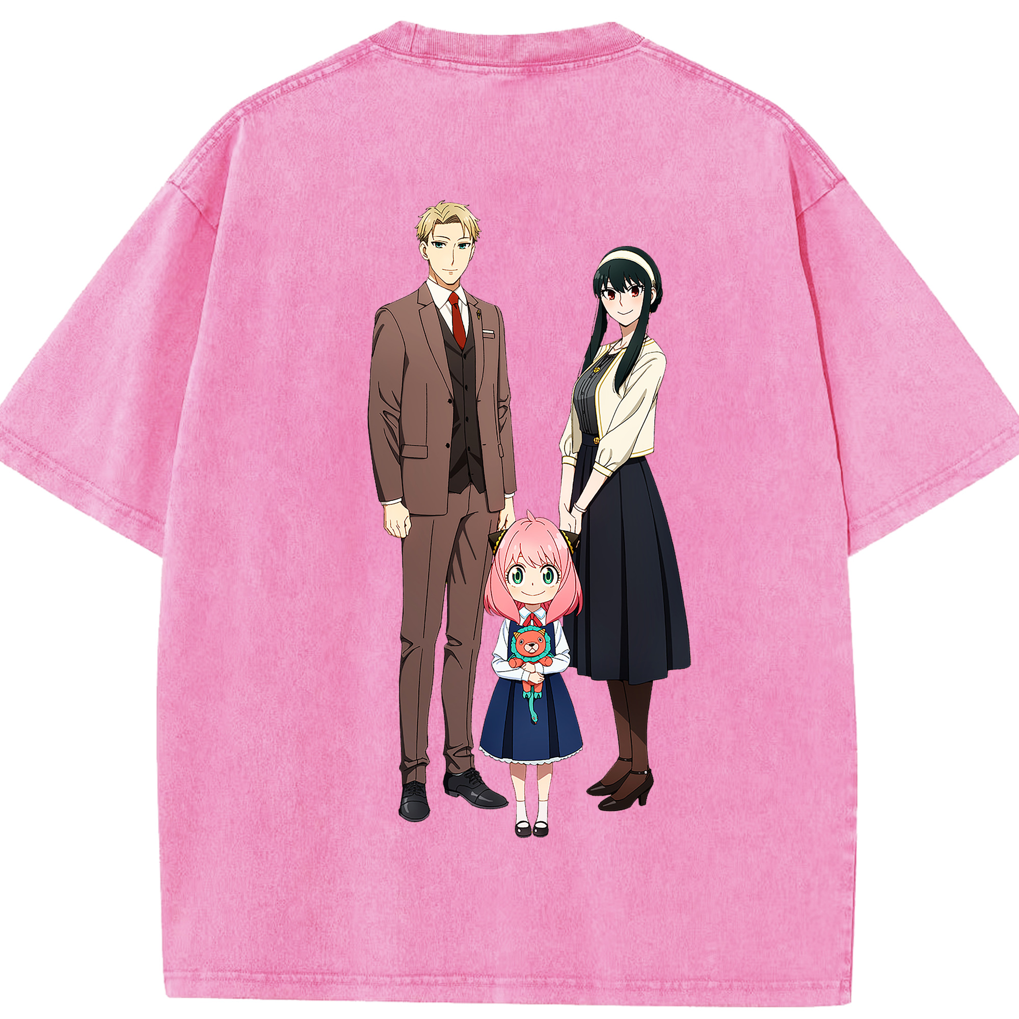 （画像用） SPY×FAMILY间谍家家酒 綿100% ヴィンテージ風 半袖Tシャツ（背面プリント）